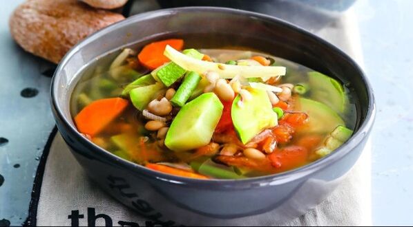 Vegetable soup - an easy first course on Maggie's diet menu